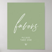 Sage Green Minimalist Favor Sign Poster (Voorkant)