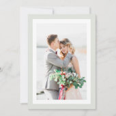 Sage Green Minimalist Fotobruiloft Bedankt Card (Voorkant)