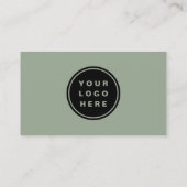 Sage Green Minimalist Logo Social Media Icons Visitekaartje (Achterkant)