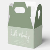 Sage Green Minimalist Modern Boho Baby shower Bedankdoosjes (Geopend)