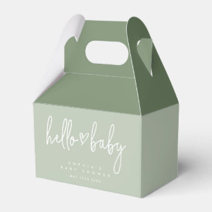 Sage Green Minimalist Modern Boho Baby shower Bedankdoosjes