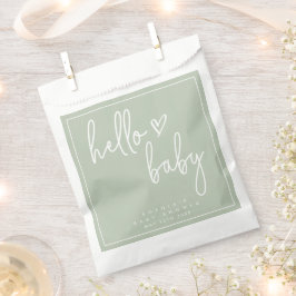 Sage Green Minimalist Modern Boho Baby shower Bedankzakje