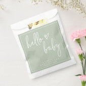 Sage Green Minimalist Modern Boho Baby shower Bedankzakje (Gezegeld)