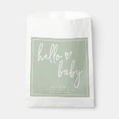 Sage Green Minimalist Modern Boho Baby shower Bedankzakje (Voorkant)