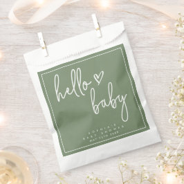 Sage Green Minimalist Modern Boho Baby shower Bedankzakje