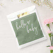 Sage Green Minimalist Modern Boho Baby shower Bedankzakje (Gezegeld)