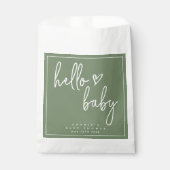 Sage Green Minimalist Modern Boho Baby shower Bedankzakje (Voorkant)