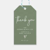 Sage Green Minimalist Modern Boho Baby shower Cadeaulabel (Voorkant)