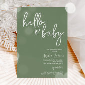 Sage Green Minimalist Modern Boho Baby shower Kaart