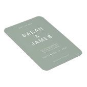 Sage Green Minimalist Modern Wedding Save the Date Magneet (Rechterzijde)