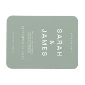 Sage Green Minimalist Modern Wedding Save the Date Magneet (Horizontaal)