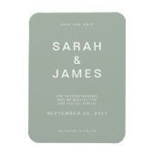 Sage Green Minimalist Modern Wedding Save the Date Magneet (Verticaal)