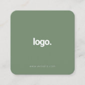 Sage Green Minimalist Moderne Influencer Scannable Vierkante Visitekaartje (Voorkant)