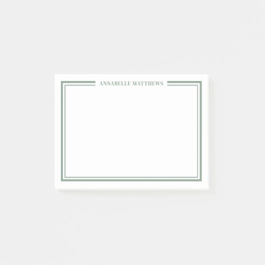 Sage Green Minimalist Monogram Post-it® Notes (Voorkant)