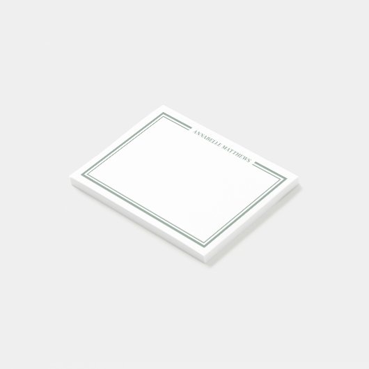 Sage Green Minimalist Monogram Post-it® Notes (Schuin)