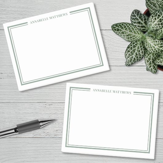 Sage Green Minimalist Monogram Post-it® Notes