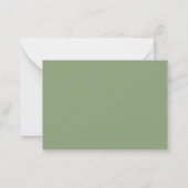 Sage Green Minimalist Monogram Thin & Thick Border Notitiekaartje (Achterkant)
