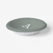 Sage Green Minimalist Monogram Weddenschap Papieren Kommen (Gebogen)