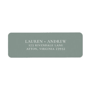 Sage Green minimalist Return Address Label
