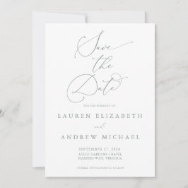 Sage Green Minimalist Save the Date Invitation Kaart