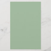Sage Green Minimalist Simple Monogram Two Border Briefpapier (Achterkant)