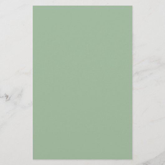 Sage Green Minimalist Simple Monogram Two Border Briefpapier (Achterkant)