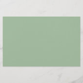 Sage Green Minimalist Simple Monogram Two Border Briefpapier (Achterkant)