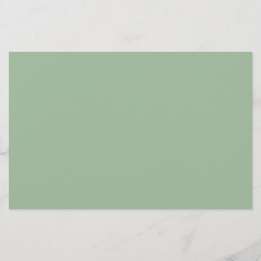 Sage Green Minimalist Simple Monogram Two Border Briefpapier (Achterkant)
