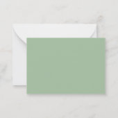 Sage Green Minimalist Simple Monogram Two Border Notitiekaartje (Achterkant)