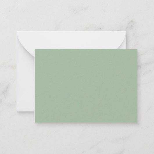 Sage Green Minimalist Simple Monogram Two Border Notitiekaartje (Achterkant)