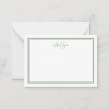 Sage Green Minimalist Simple Monogram Two Border