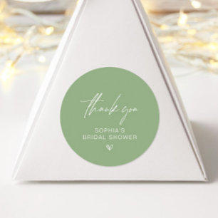 Sage Green Minimalist Vrijgezellenfeest Dank u Ronde Sticker