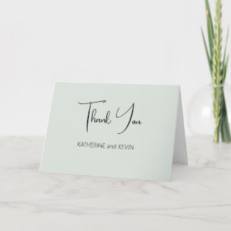 Sage Green Minimalist Weddenschap Hartelijk dank Bedankkaart