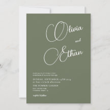 Sage Green Minimalist Wedding Invitation