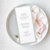 Sage Green Minimalist Wedding Menu Card