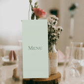 Sage Green Minimalist Wedding Menu Card