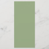 Sage Green Minimalist Wedding Menu Flat Kaart (Achterkant)
