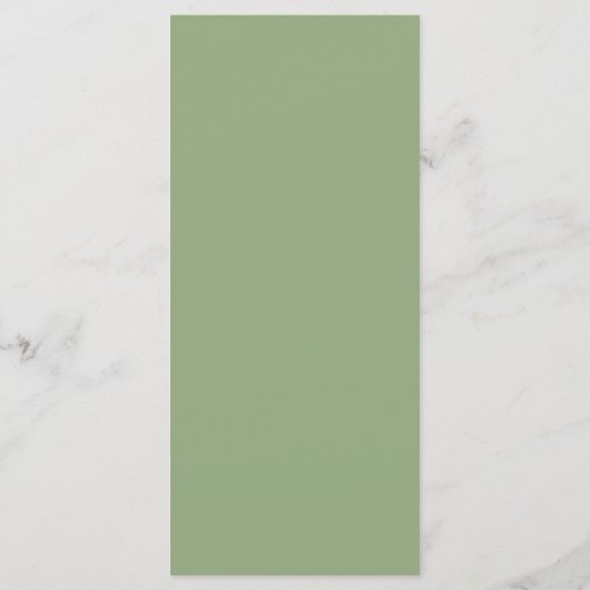 Sage Green Minimalist Wedding Menu Flat Kaart (Achterkant)