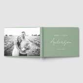 Sage Green Minimalist Wedding Personalized Gastenboek (Volledig)