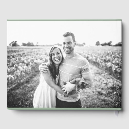 Sage Green Minimalist Wedding Personalized Gastenboek (Achterkant)