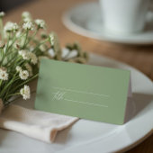 Sage Green Minimalist Wedding Plaatskaartje
