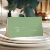 Sage Green Minimalist Wedding Plaatskaartje