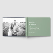 Sage Green Minimalist Wedding Sign in Guest Book Gastenboek (Volledig)