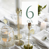 Sage Green Minimalist Wedding Table Number Card Kaart