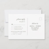 Sage Green Minimalistic RSVP Wedding Response Kaar (Achterkant)