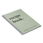 Sage Green Minimalistical Simple Recipe Book Notitieboek (Rechterzijde)