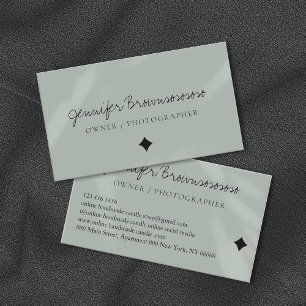 Sage Green minimalistisch professionele kalligrafi Visitekaartje