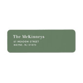 Sage Green Minimalistisch retouradres Etiket (Voorkant)