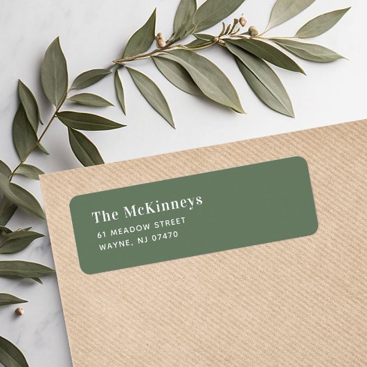 Sage Green Minimalistisch retouradres Etiket