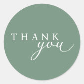 Sage Green Minimalistisch Script Dank u Stickers (Voorkant)